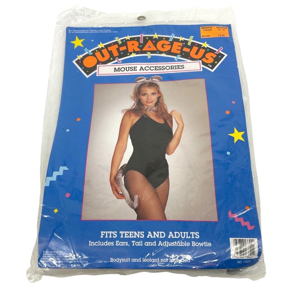 NIP Vintage 1990s Toys’R’Us Out-Rage-Us Mouse Accessories Halloween Costume Set
